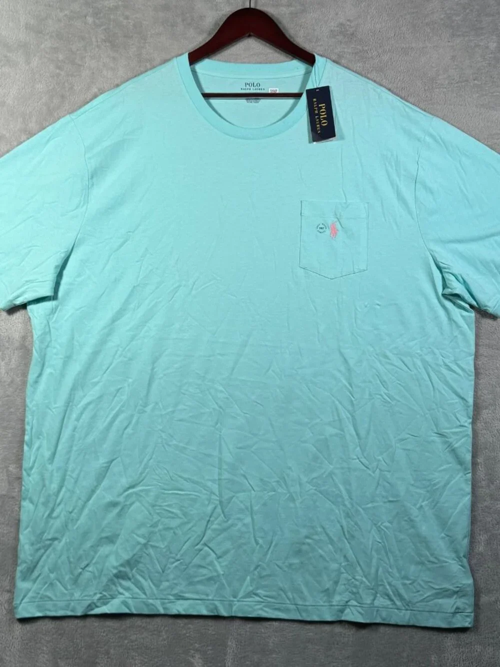 Polo Ralph Lauren T Shirt Mens 3XLT 3XL Tall Mint Green Pocket Crewneck $60